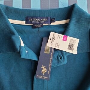 U.S. Polo Assn. Teal Polo Shirt XXL Blue Preppy Academia Old Money Business